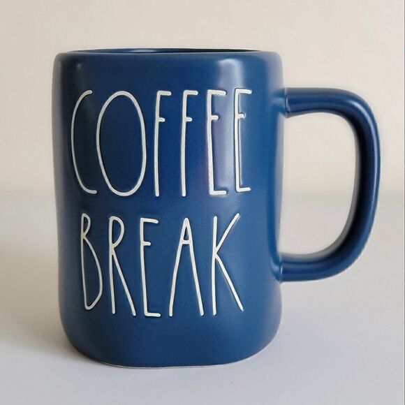 Rae Dunn Other - Rae Dunn Coffee Break Blue White Ceramic Mug New